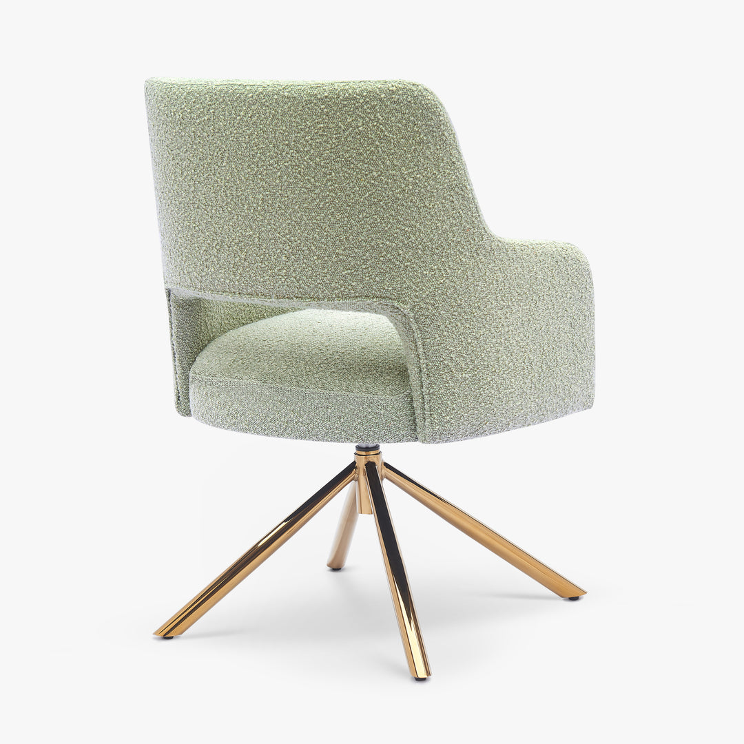 Genevieve Mid-Century Modern Wide Boucle Swivel Accent Arm Chair