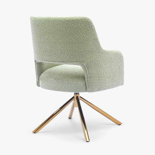 Genevieve Mid-Century Modern Wide Boucle Swivel Accent Arm Chair