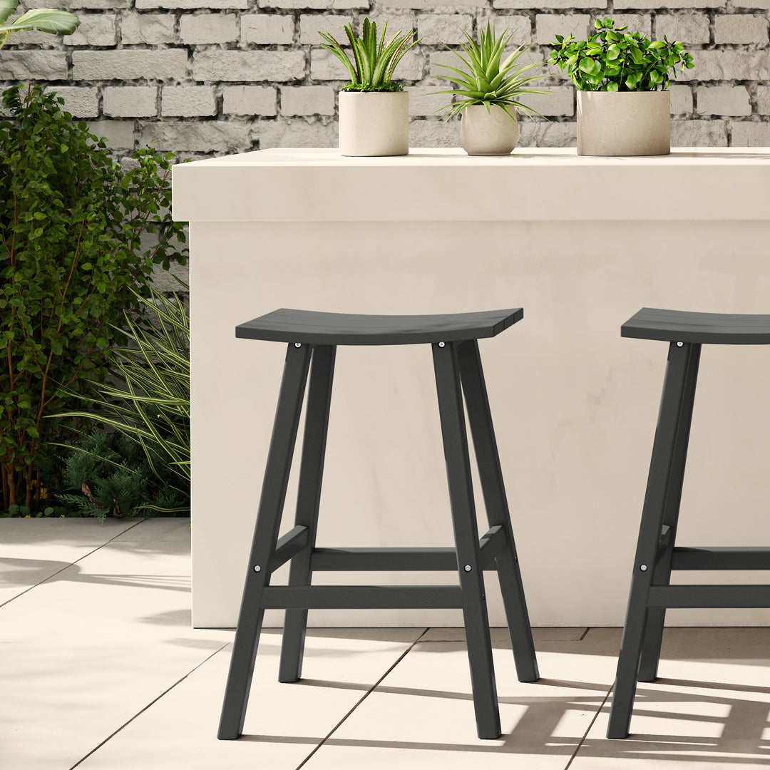 Malibu 29" height Outdoor / Patio Saddle bar stool