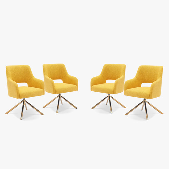 Genevieve Mid-Century Modern Wide Boucle Swivel Accent Arm Chair