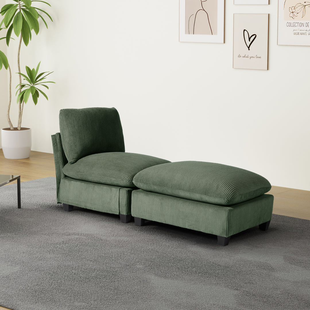 Hearthside 68.5" Corduroy Upholstered Indoor Chaise Lounge Chair