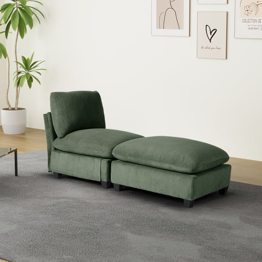 Hearthside 68.5" Corduroy Upholstered Indoor Chaise Lounge Chair