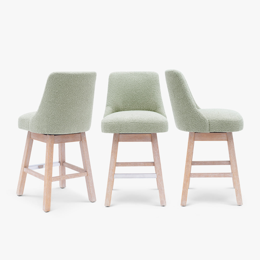 Genevieve 26" Upholstered Swivel Counter Height Bar Stools (Set of 3)