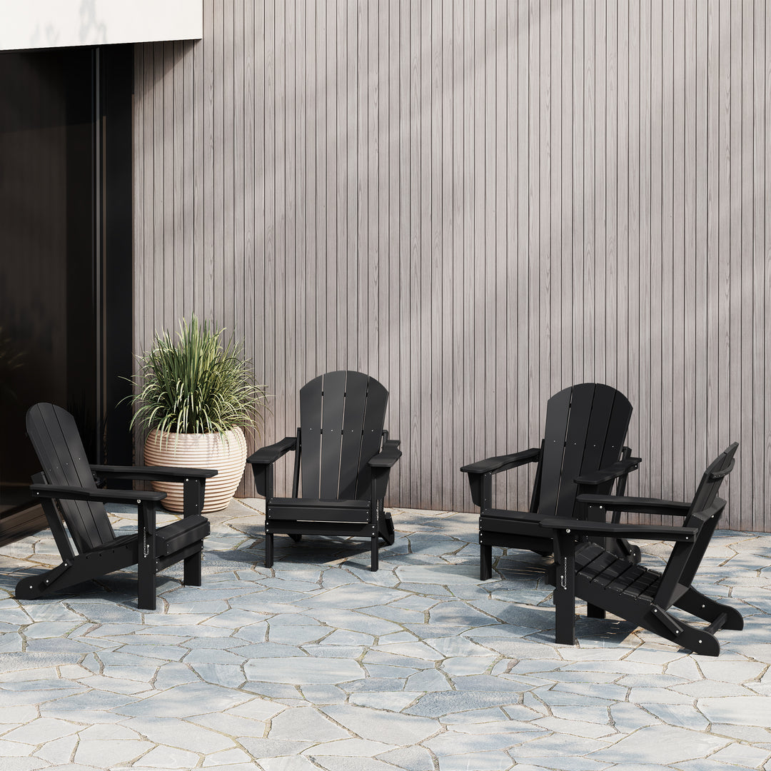 Malibu 4-Piece set outdoor folding Poly Adirondack chair
