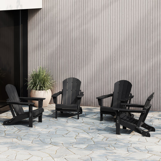 Malibu 4-Piece set outdoor folding Poly Adirondack chair