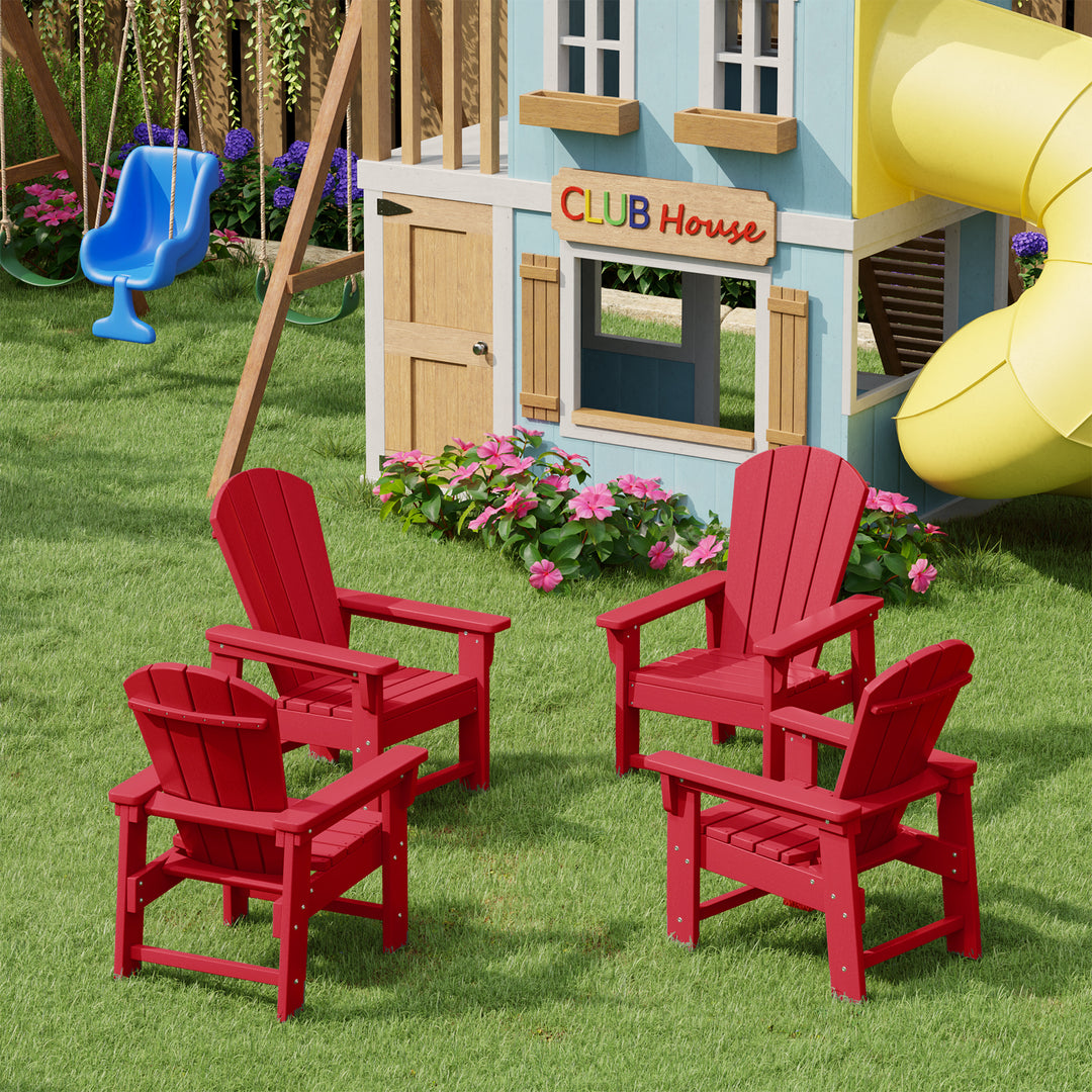 Malibu Kids Outdoor Adirondack Plastic Patio Chair (Set of 4)