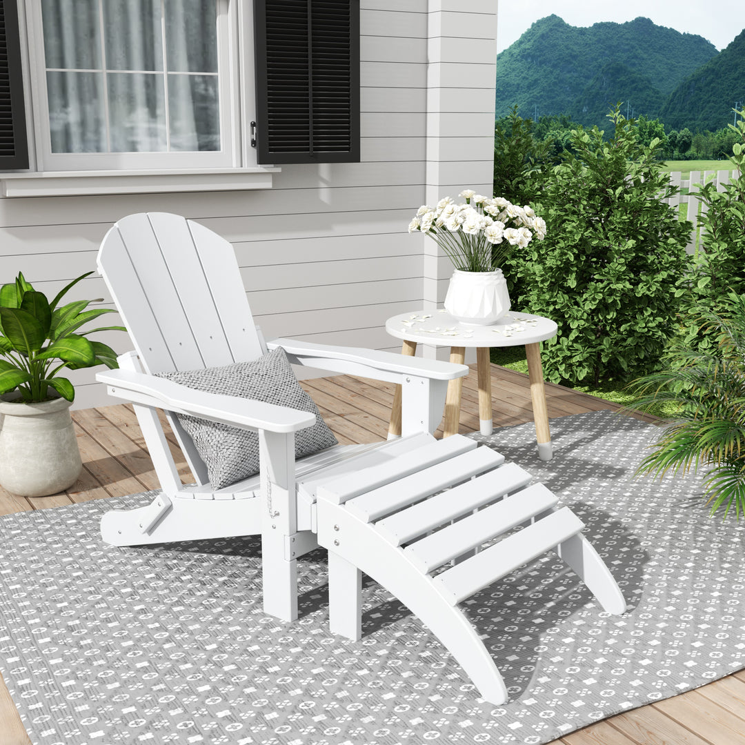 Malibu 2 piece set classic Adirondack chair with ottoman (1 seater)