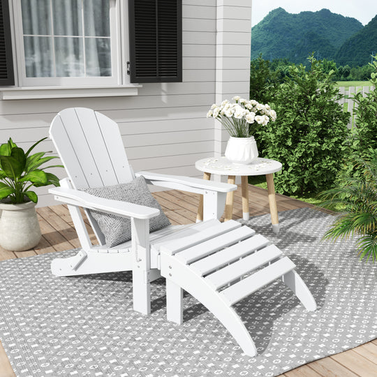 Malibu 2 piece set classic Adirondack chair with ottoman (1 seater)