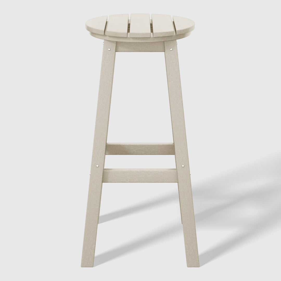 Malibu 29" HDPE Outdoor Patio Round Bar Stool (Set of 2)