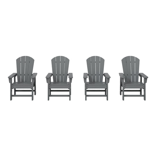 Malibu Kids Outdoor Adirondack Plastic Patio Chair (Set of 4)