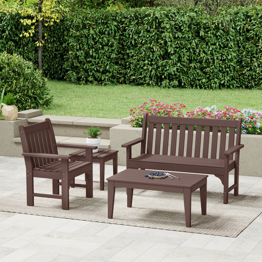 Malibu 4-Piece HDPE Outdoor Patio Furniture Couch Set