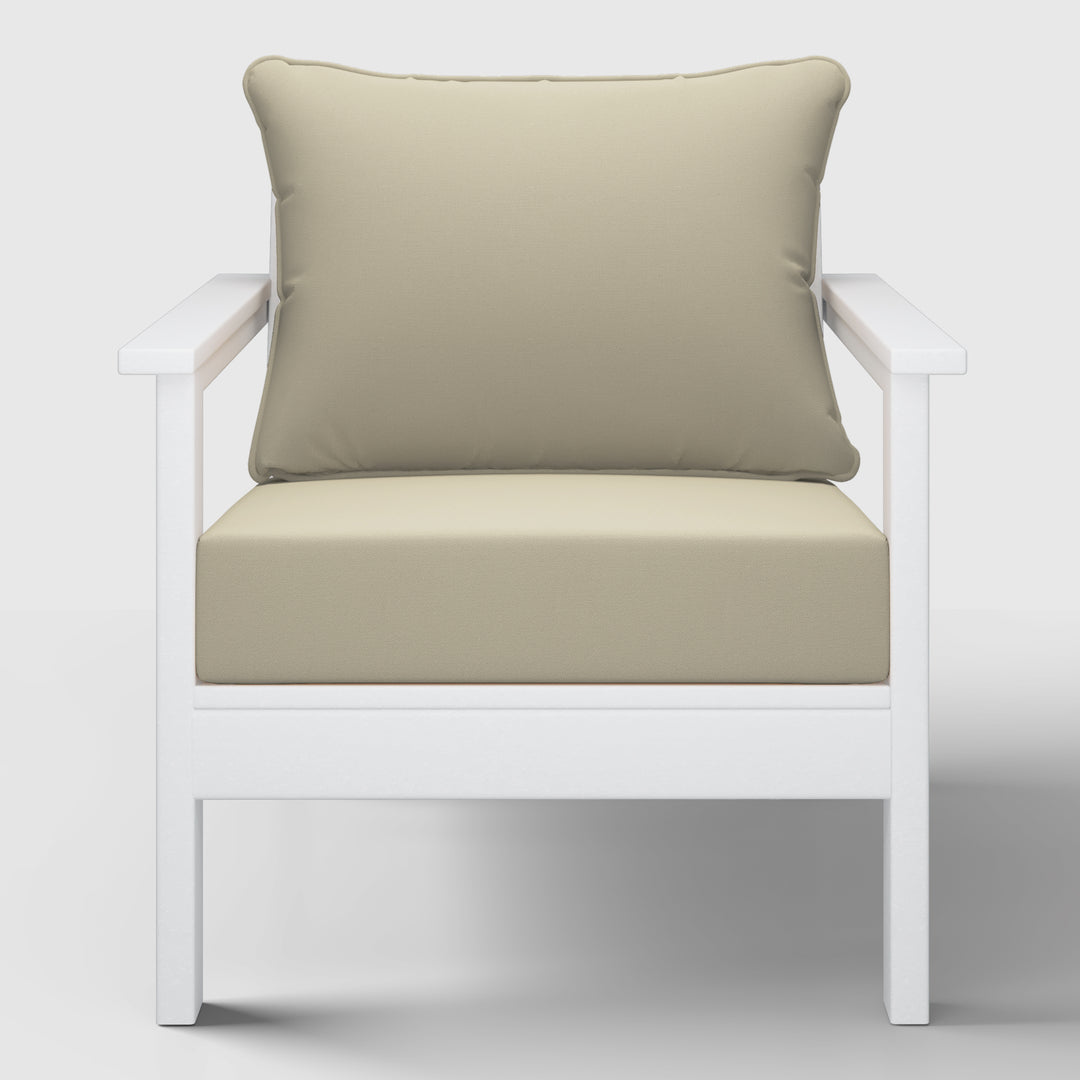 Avalon Outdoor Modern HDPE Patio Club Chair with Deep Seat Cushions