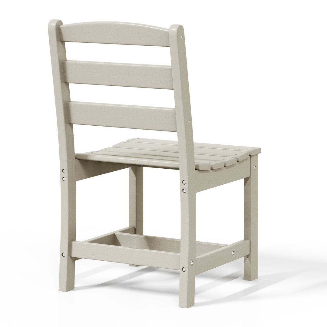 Ashore Outdoor HDPE Patio Classic Armless Dining Side Chair