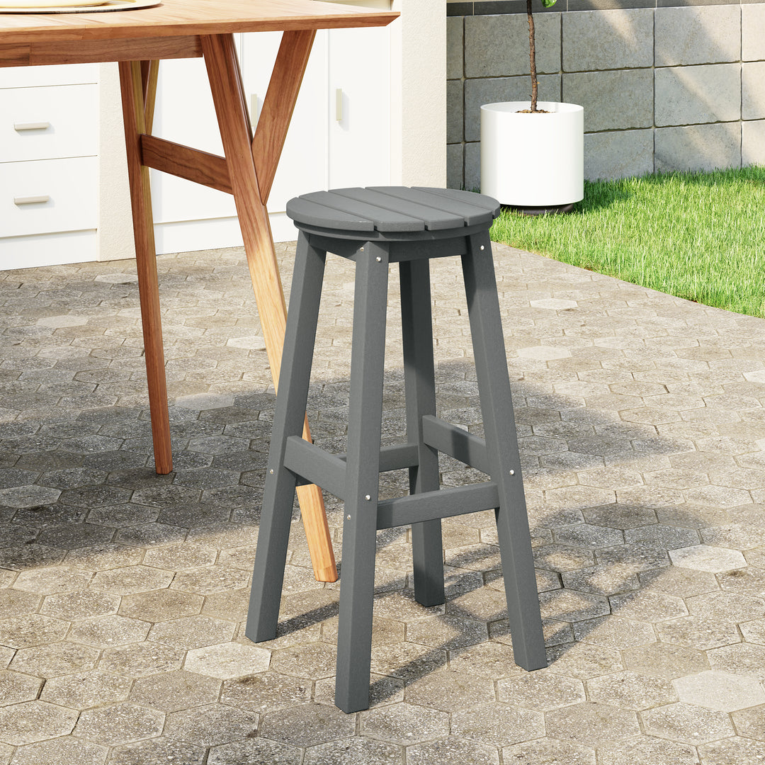 Malibu 29" HDPE Outdoor Patio Round Bar Stool
