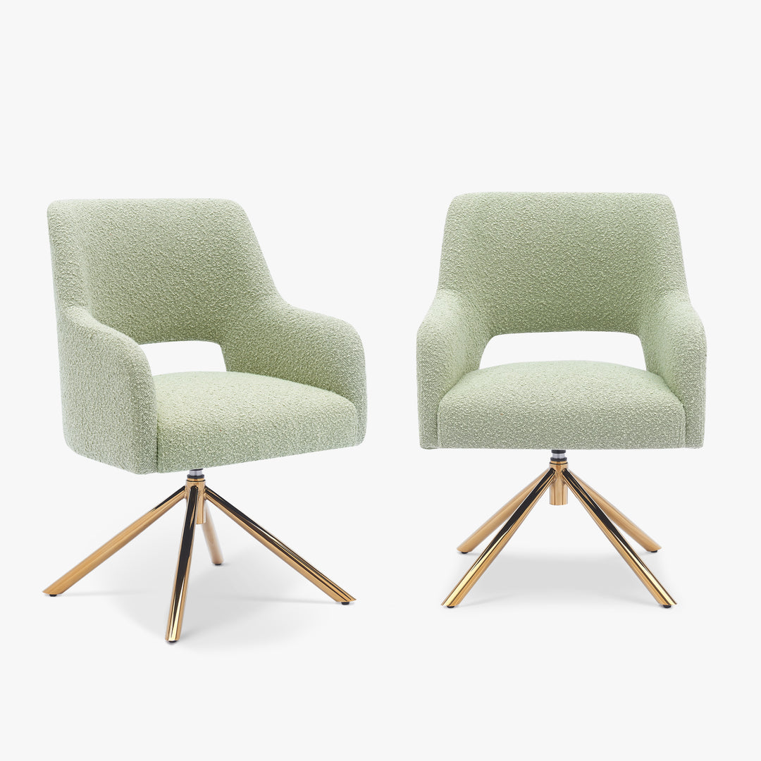 Genevieve Mid-Century Modern Wide Boucle Swivel Accent Arm Chair