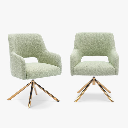Genevieve Mid-Century Modern Wide Boucle Swivel Accent Arm Chair
