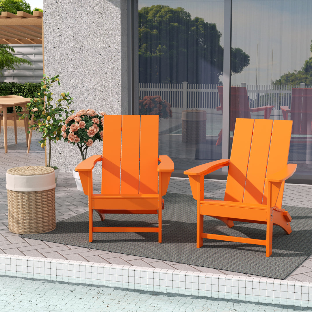 Ashore Westintrends Modern Outdoor Folding Adirondack Chair (Set of 2)