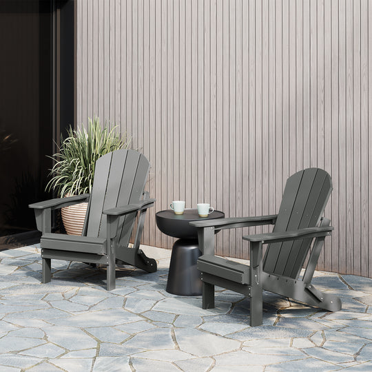 Malibu 2 piece set outdoor folding Poly Adirondack chair