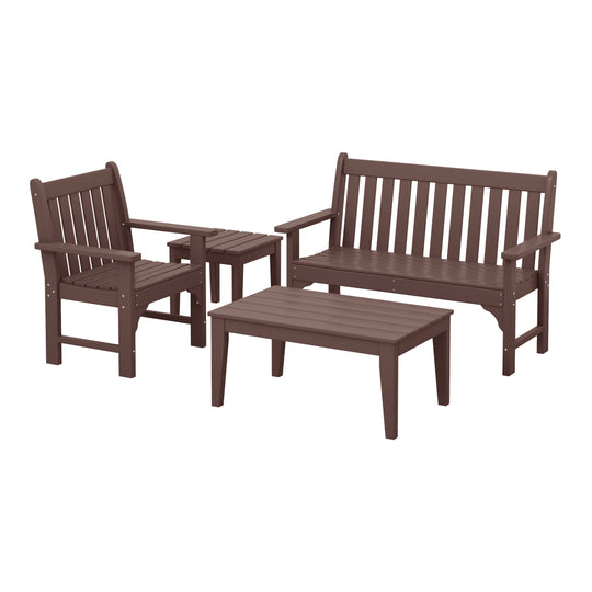 Malibu 4-Piece HDPE Outdoor Patio Furniture Couch Set