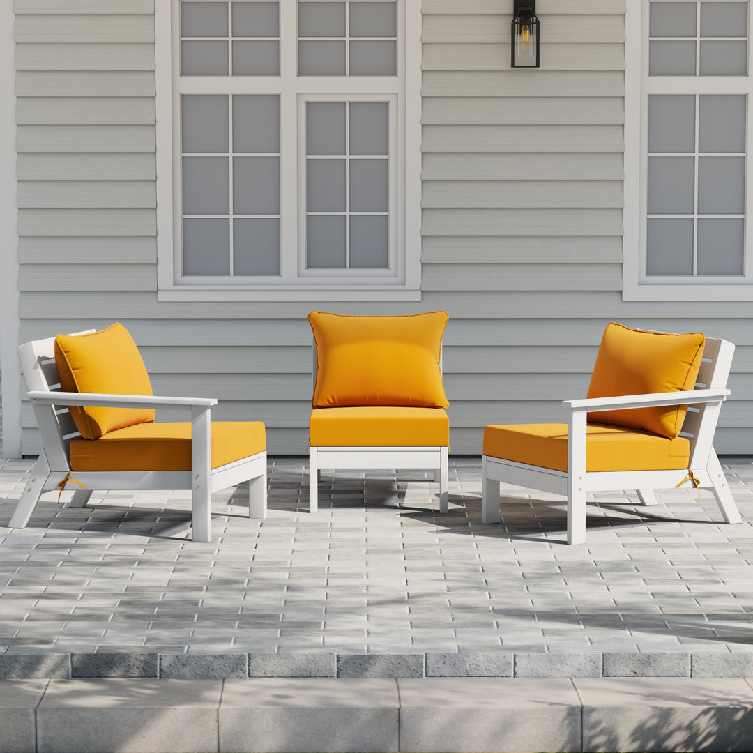 Avalon Outdoor Patio HDPE Sectional Sofa with Patio Cushions