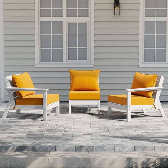 Avalon Outdoor Patio HDPE Sectional Sofa with Patio Cushions