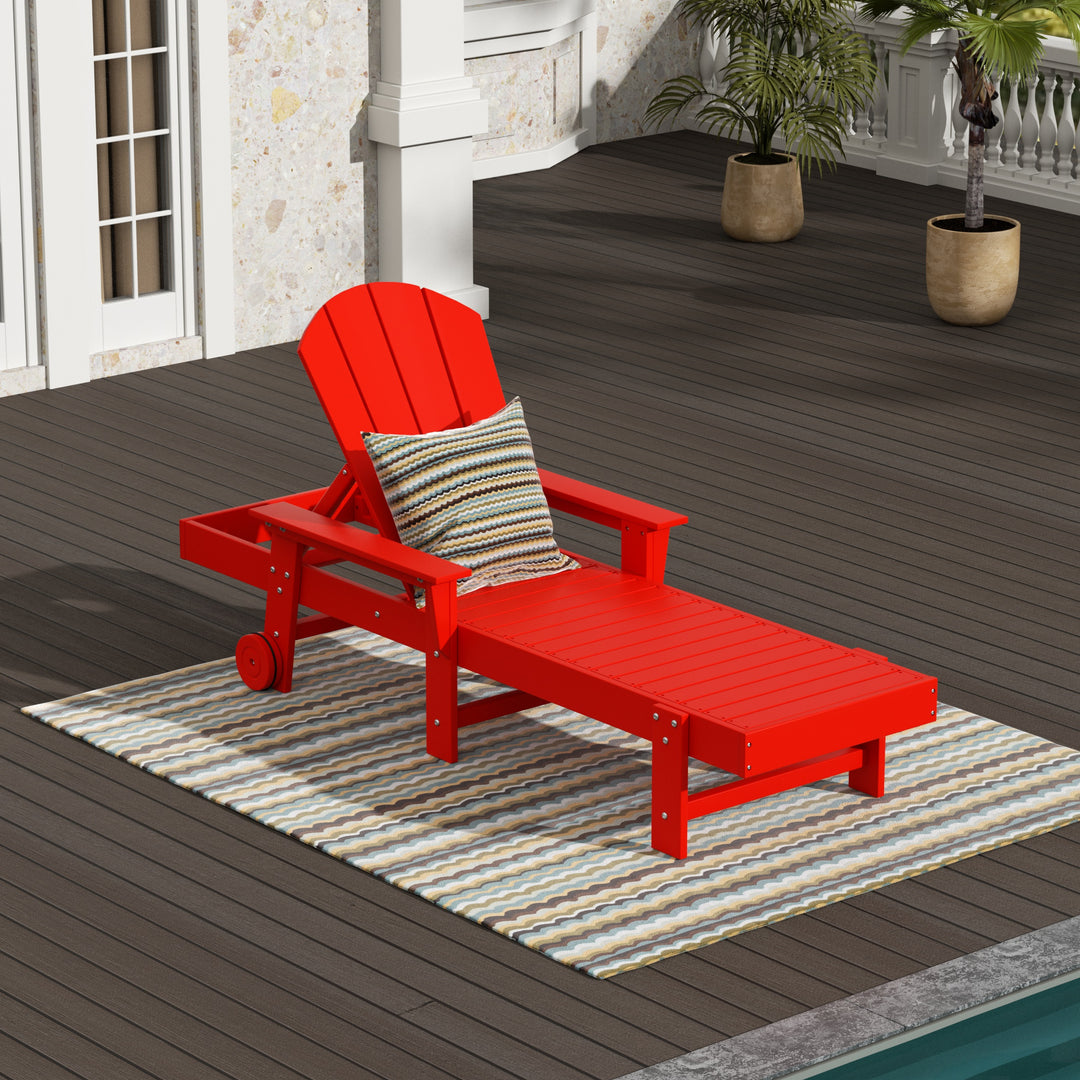 Malibu Reclining Chaise Lounge With Arms & Wheels