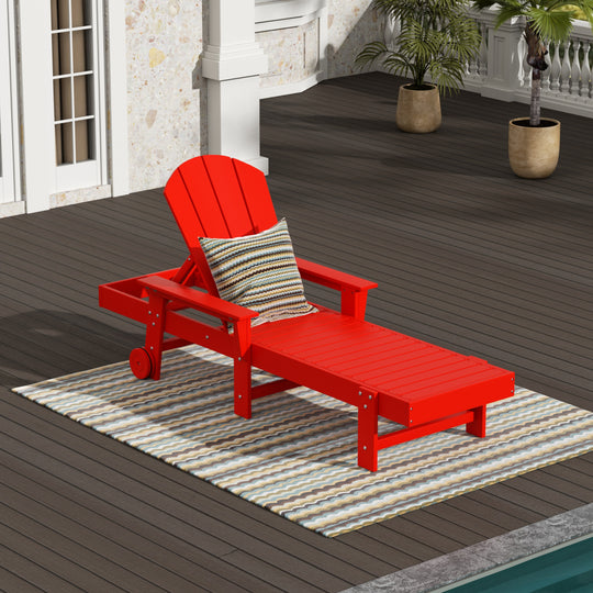 Malibu Reclining Chaise Lounge With Arms & Wheels