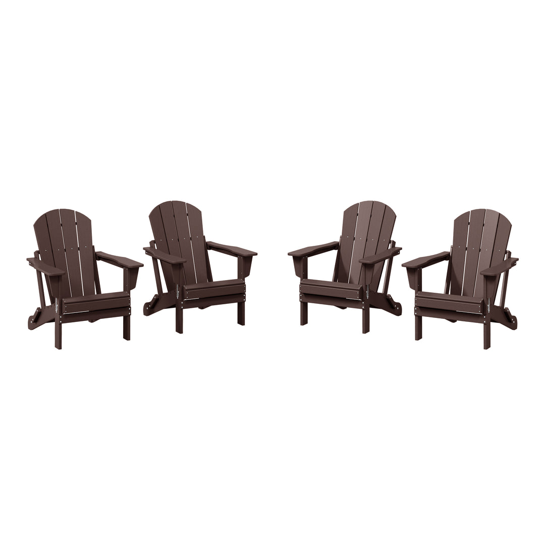 Malibu 4-Piece set outdoor folding Poly Adirondack chair