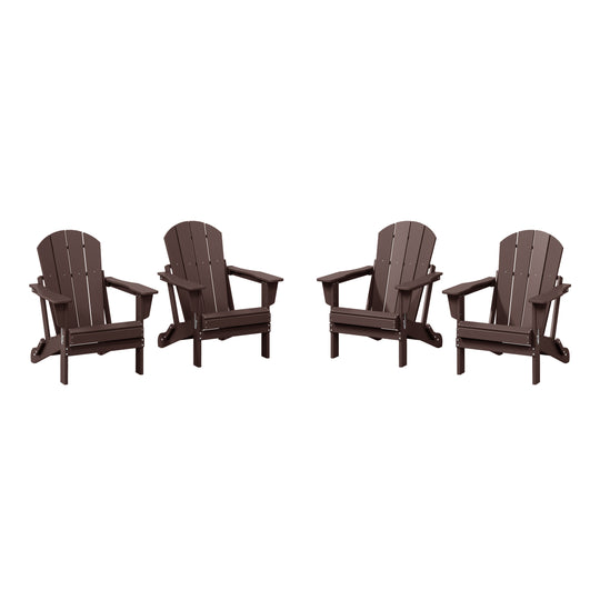 Malibu 4-Piece set outdoor folding Poly Adirondack chair