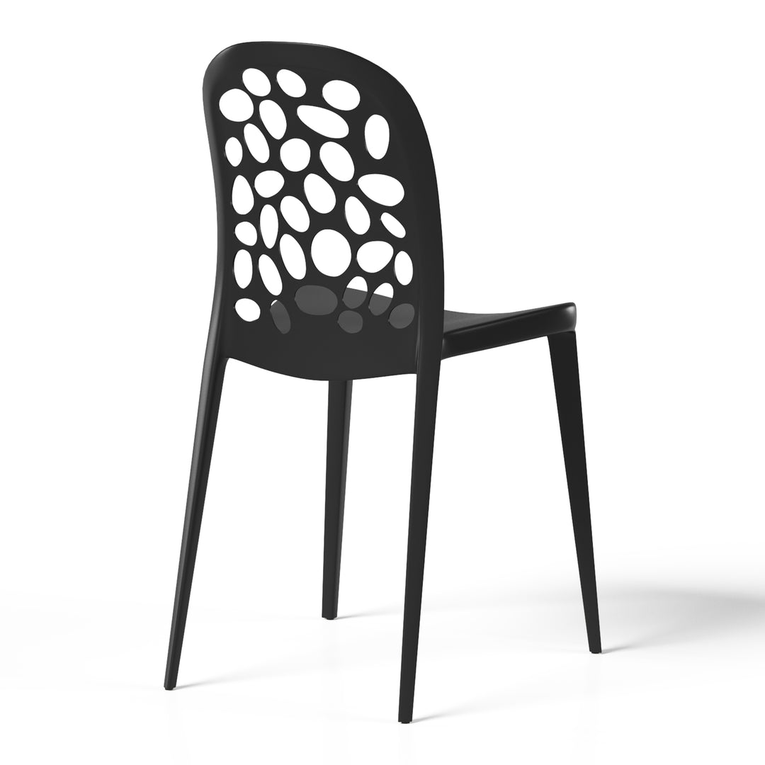 Playa Outdoor Modern Stackable Patio Dining Chairs (Set of 2)