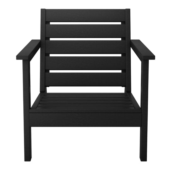 Avalon Outdoor Modern HDPE Patio Club Chair with Deep Seat Cushions