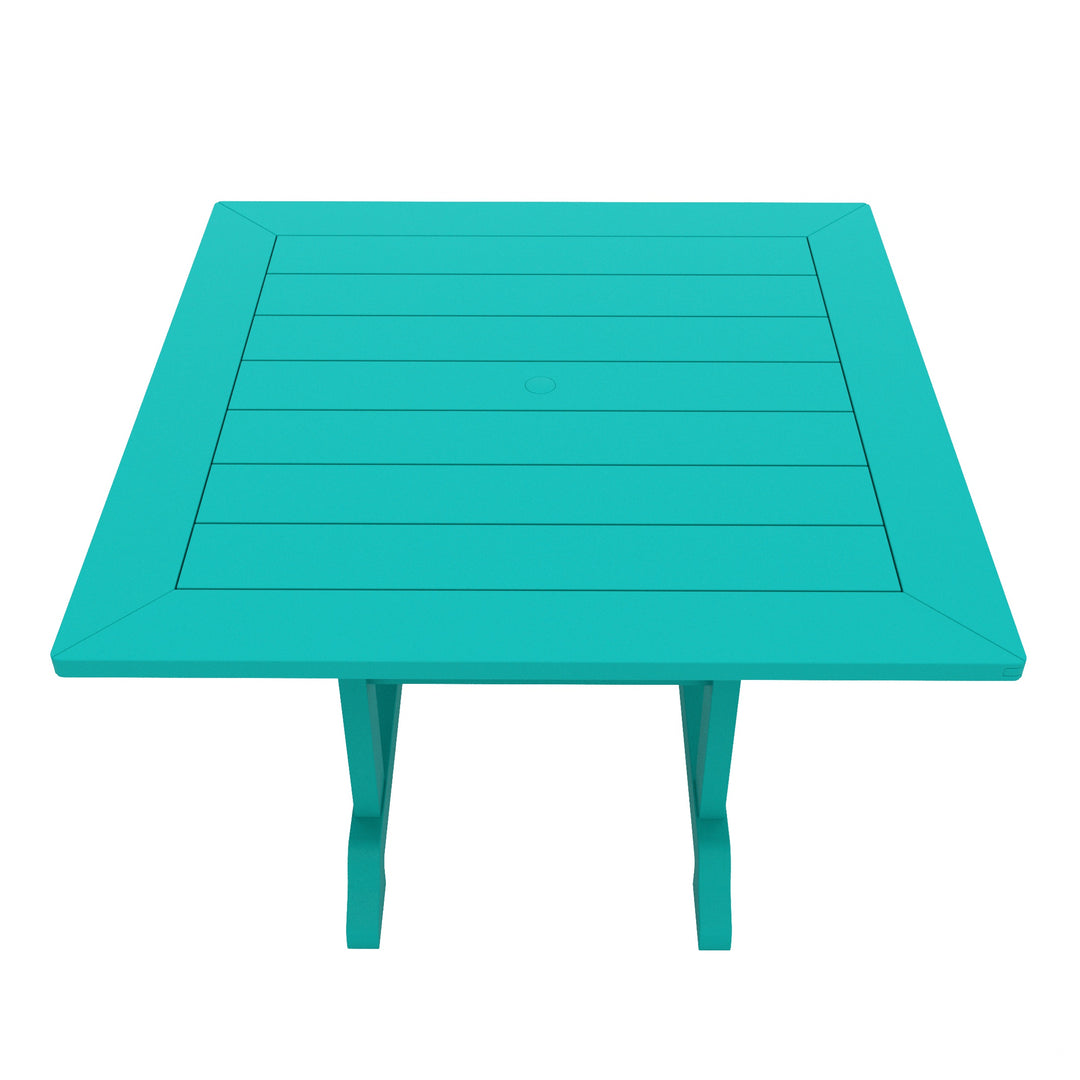 Malibu 5-Piece HDPE Square Patio Dining Table Set with Foldable Chairs