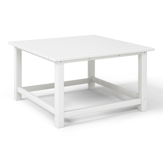 Malibu Low Outdoor HDPE Square Patio Coffee Table