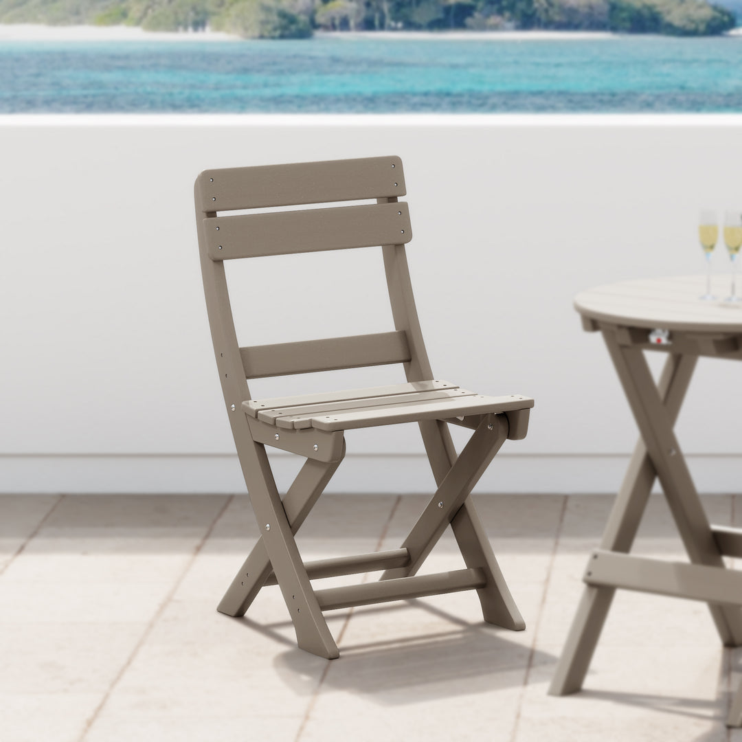 Malibu HDPE Outdoor Patio Modern Folding Dining Chair