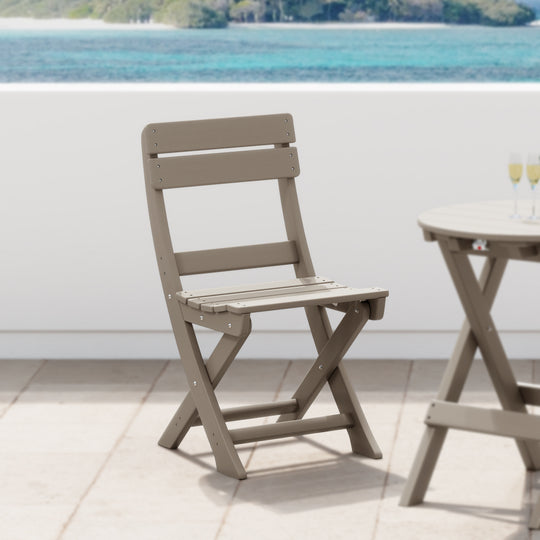 Malibu HDPE Outdoor Patio Modern Folding Dining Chair