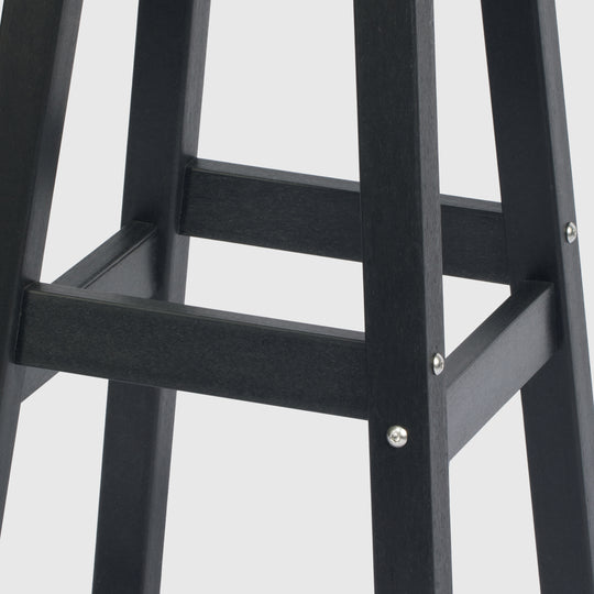 Malibu 24" HDPE Outdoor Patio Round Counter Height Bar Stool (Set of 3)