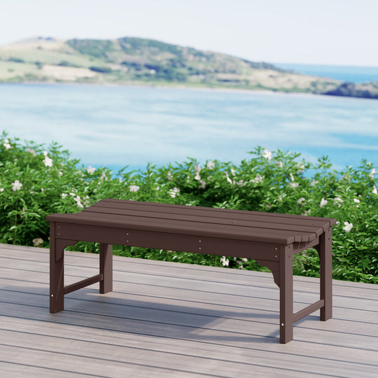 Malibu 48" length backless Poly Wood Outdoor / Garden bench