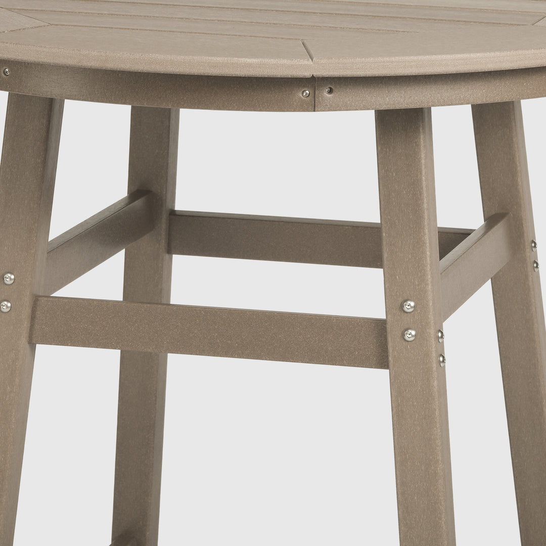 Malibu Outdoor 35" HDPE Round Patio Bar Height Table