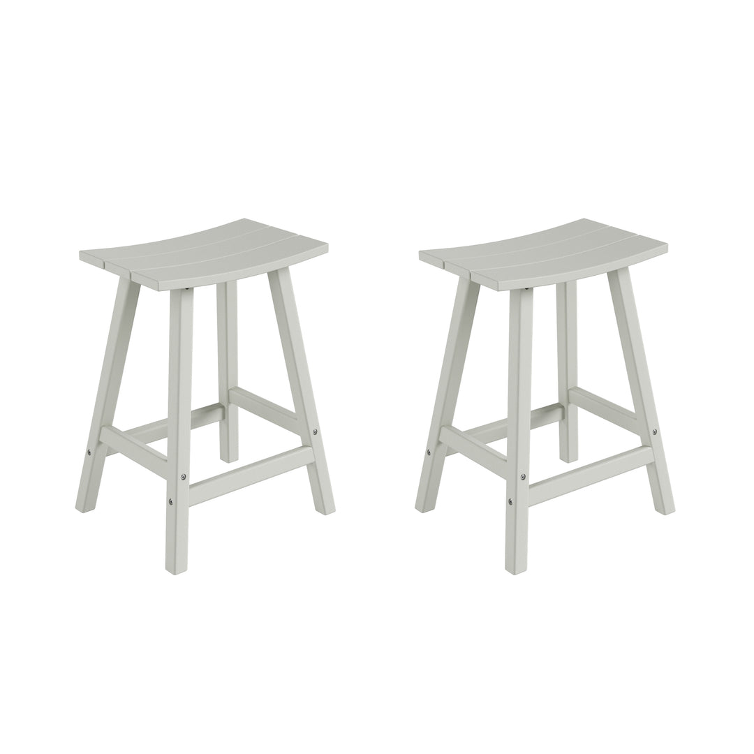 Malibu 2 piece set of 24" height Outdoor / Patio Saddle bar stools