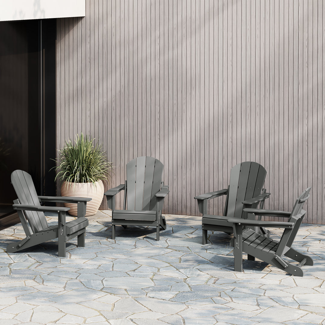 Malibu 4-Piece set outdoor folding Poly Adirondack chair