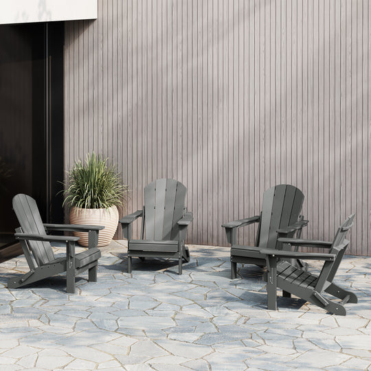 Malibu 4-Piece set outdoor folding Poly Adirondack chair