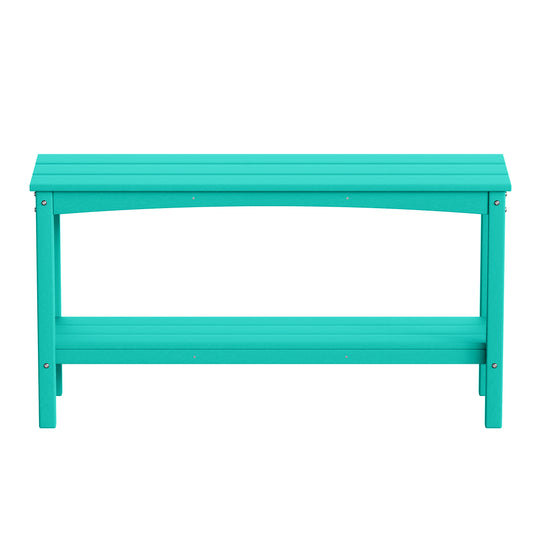 Malibu 55" Outdoor Patio HDPE Adirondack 2-Tier Shelf Console Table
