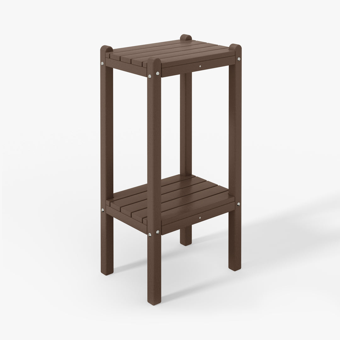 Malibu 36" Outdoor Adirondack HDPE 2-Tier Patio Side Table