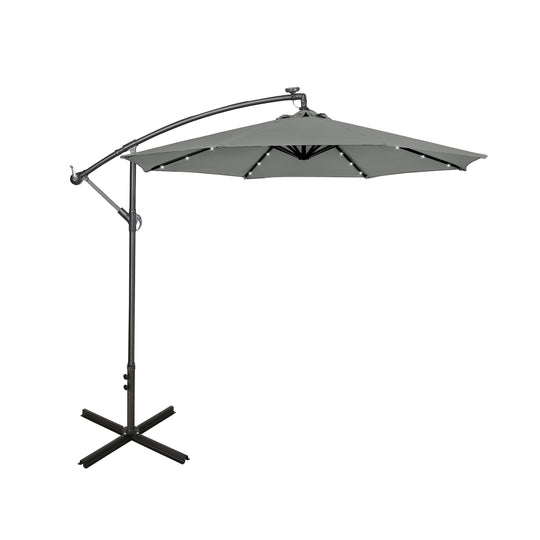 Albert 10 ft. Outdoor / Paito Cantilever Hanging Umbrella with Solar Power LED lights