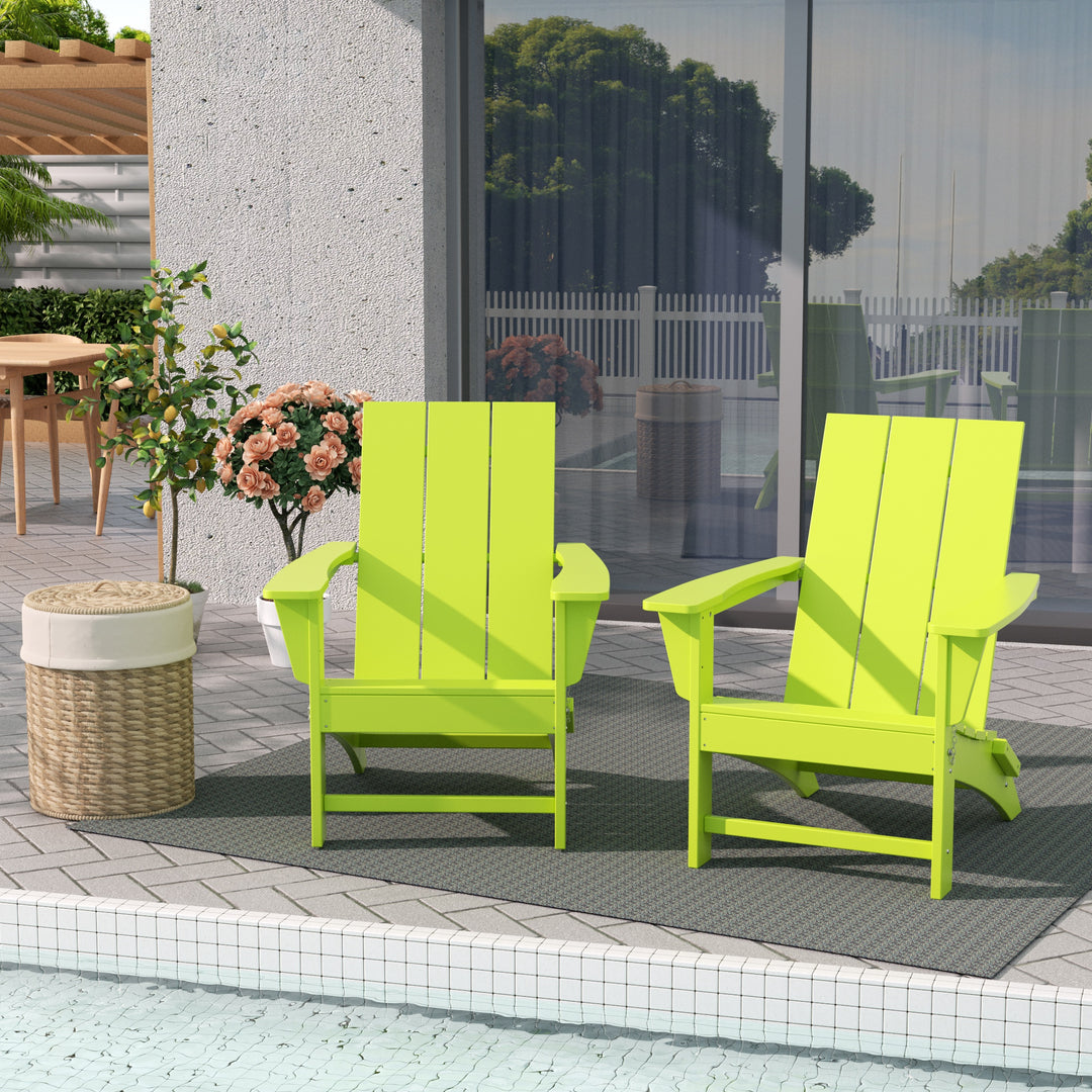 Ashore Westintrends Modern Outdoor Folding Adirondack Chair (Set of 2)