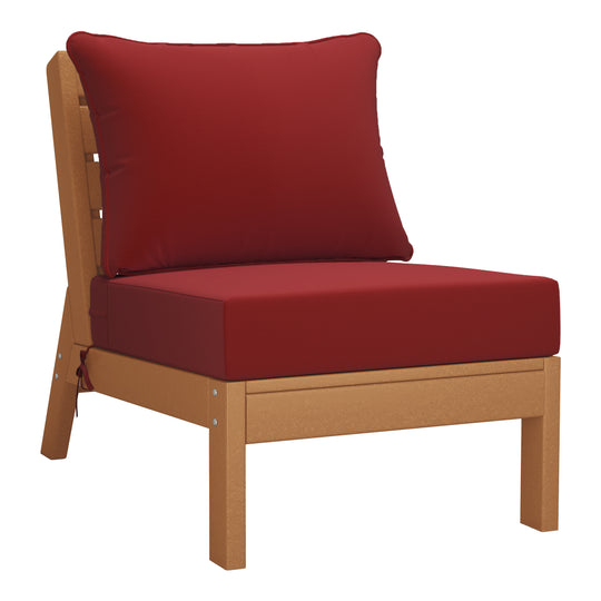 Avalon Outdoor Patio HDPE Sectional Sofa with Patio Cushions