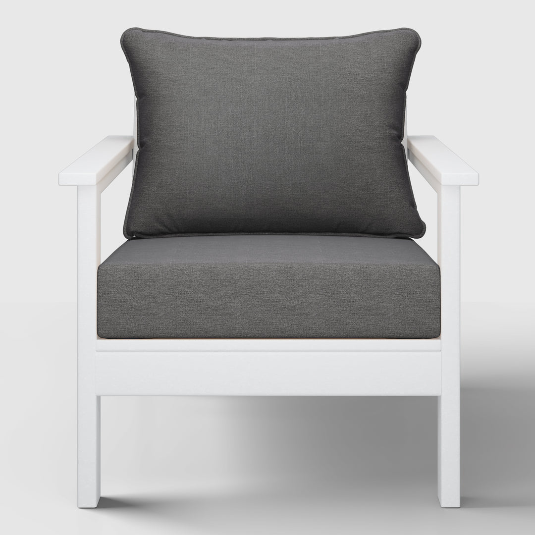 Avalon Outdoor Modern HDPE Patio Club Chair with Deep Seat Cushions