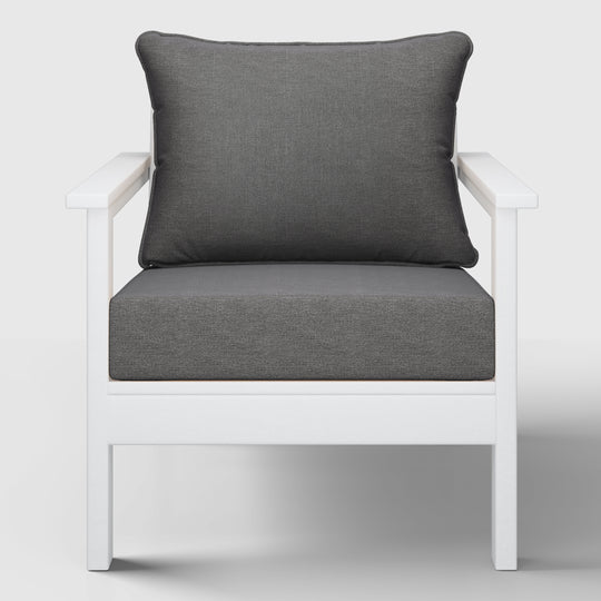 Avalon Outdoor Modern HDPE Patio Club Chair with Deep Seat Cushions