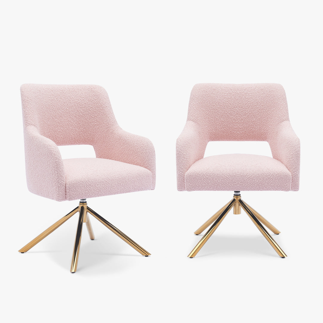 Genevieve Mid-Century Modern Wide Boucle Swivel Accent Arm Chair