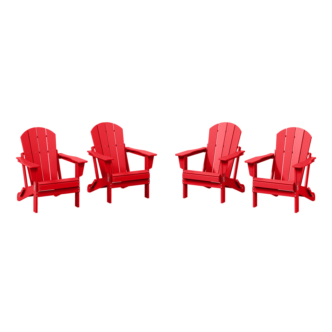 Malibu 4-Piece set outdoor folding Poly Adirondack chair